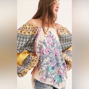 Free People Printed Blouse